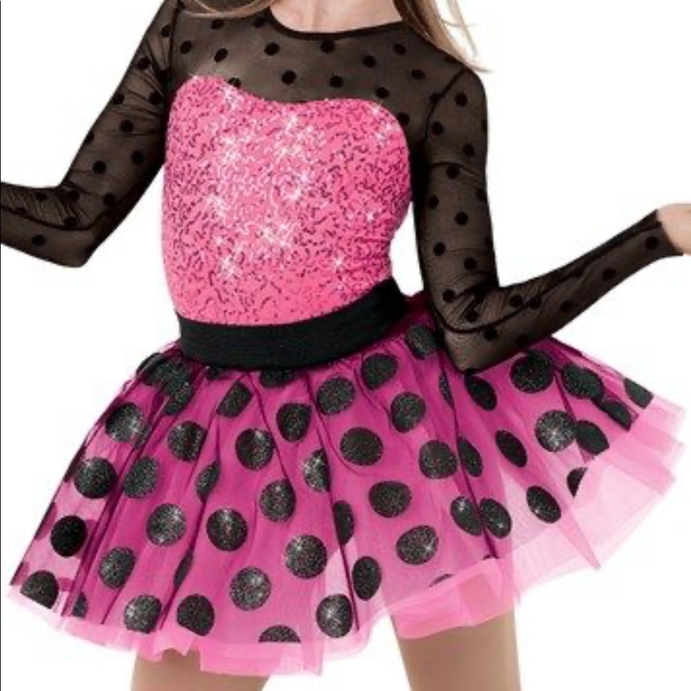 weissman pink and black dance costume